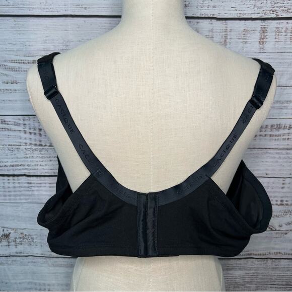 Cacique Bra 50D Lightly Lined Wired T-Shirt Bra Black with Bow Lane Bryant - Picture 7 of 8